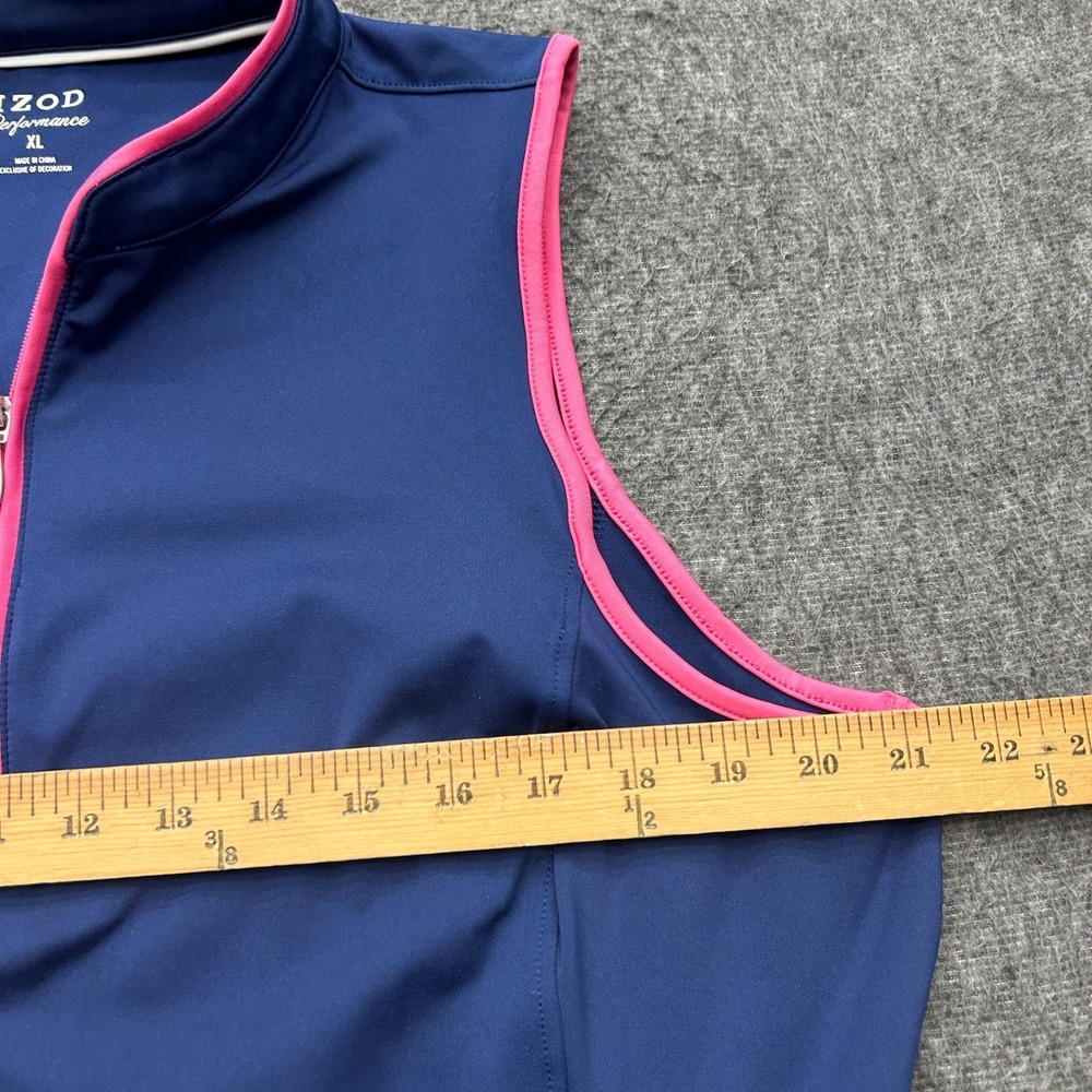 IZOD Golf Dress Womens XL Sleeveless Polo Zip Front Navy Pockets Athletic Tennis - Picture 7 of 10